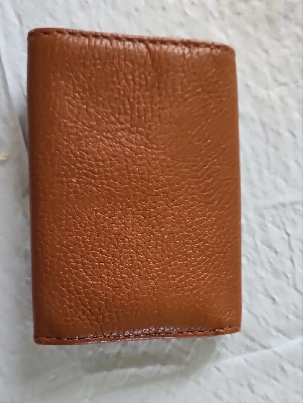 Michael Kors Caramel Brown Leather Card Holder with Gold MK Emblem